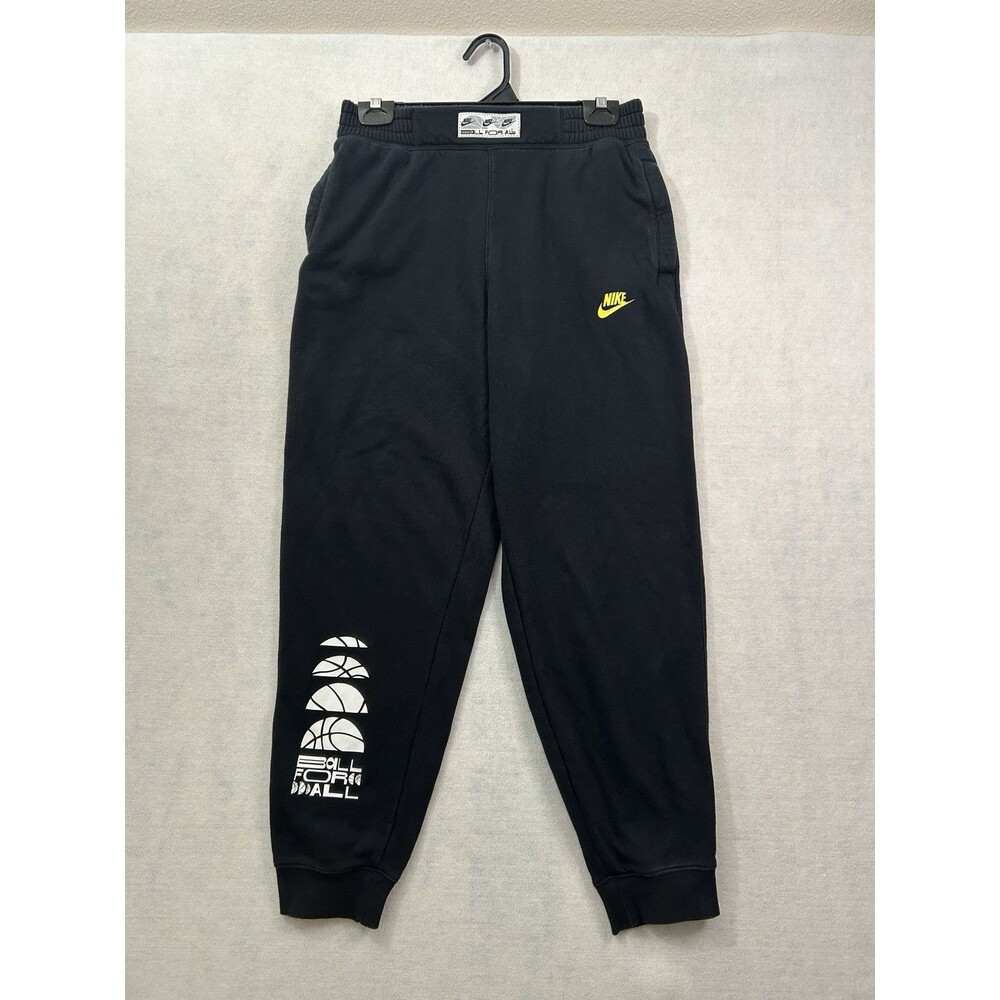 Nike Culture Basketball Joggers Pants Boys Youth XL Black Yellow Fleece DX5510